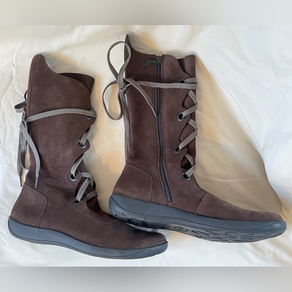 Loints of Holland size 41 leather Wave Lace up Mid- Calf Zip up Festi boho boots - Picture 2 of 8